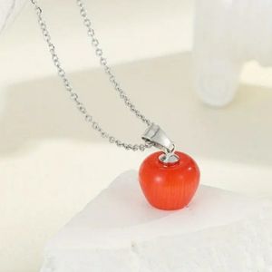NEW Red Glass Apple Pendant